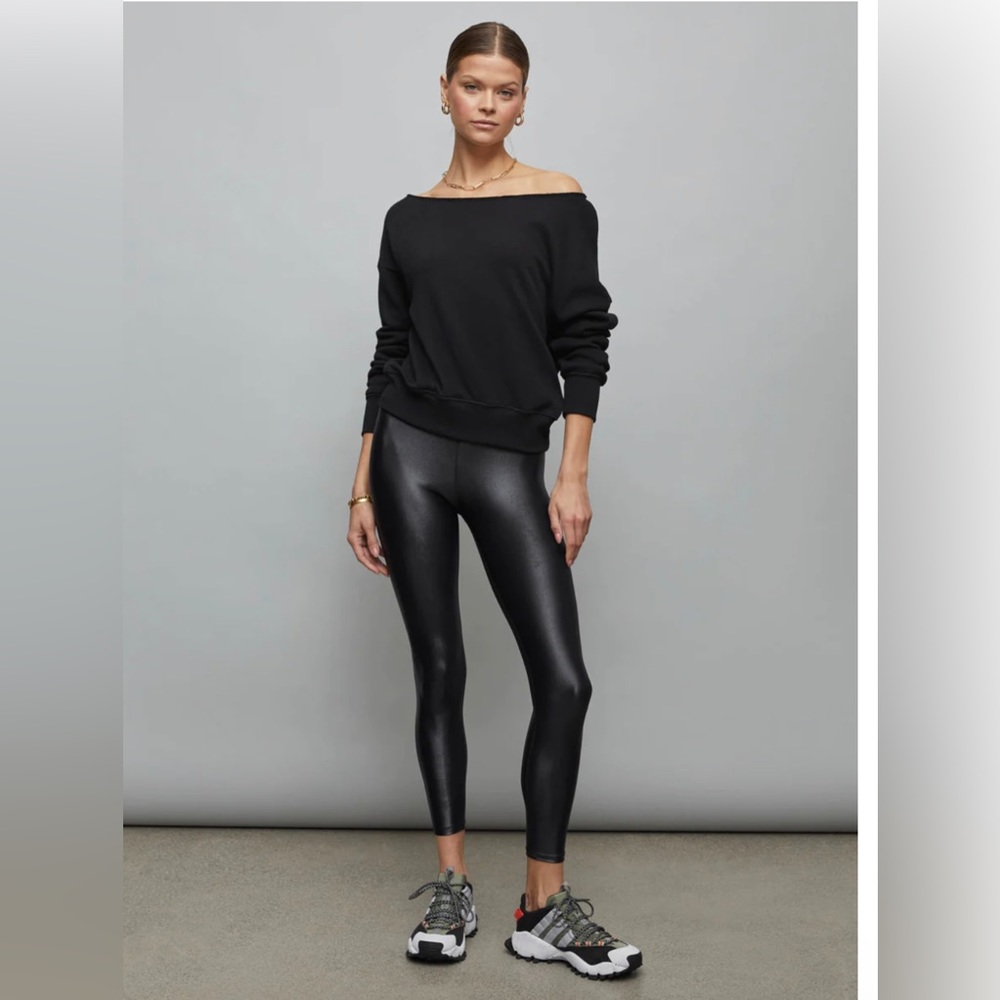 Carbon38 French Terry Off Shoulder Slouchy Sweatshirt XS